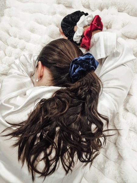 Scrunchie - Glitter Christmas (4 S&auml;vy&auml;)